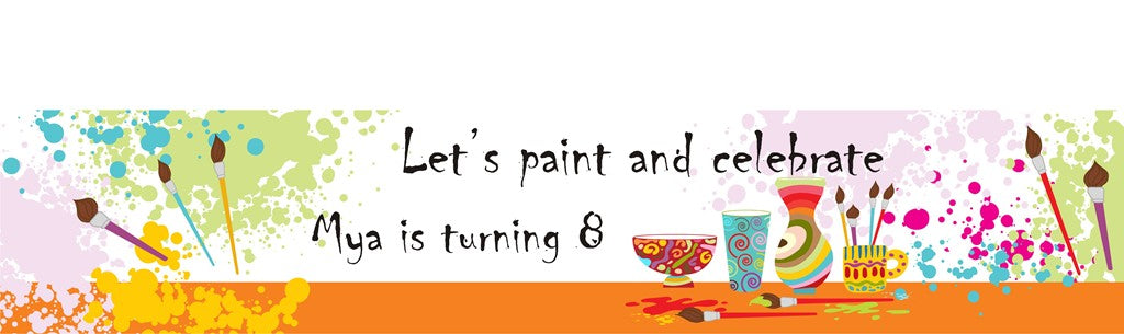 Pottery Painting - Personalized Birthday Party Banners