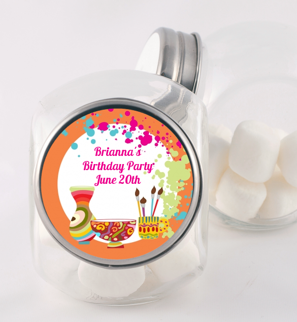 Pottery Painting - Personalized Birthday Party Candy Jar