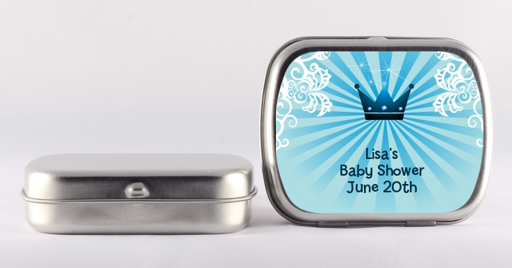 Prince Royal Crown - Personalized Baby Shower Mint Tins