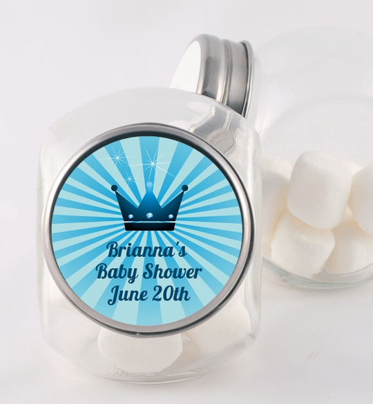 Prince Royal Crown - Personalized Baby Shower Candy Jar