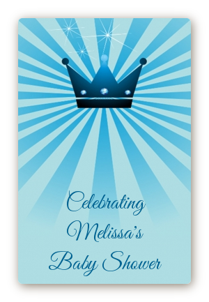 Prince Royal Crown - Custom Large Rectangle Baby Shower Sticker/Labels