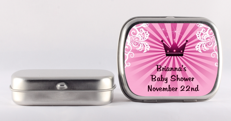 Princess Royal Crown - Personalized Baby Shower Mint Tins