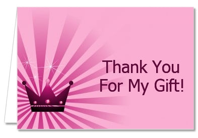 Princess Royal Crown - Birthday Party Thank You Cards