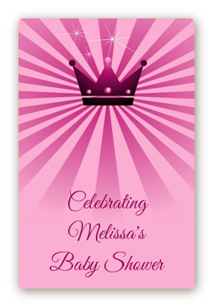 Princess Royal Crown - Custom Large Rectangle Baby Shower Sticker/Labels