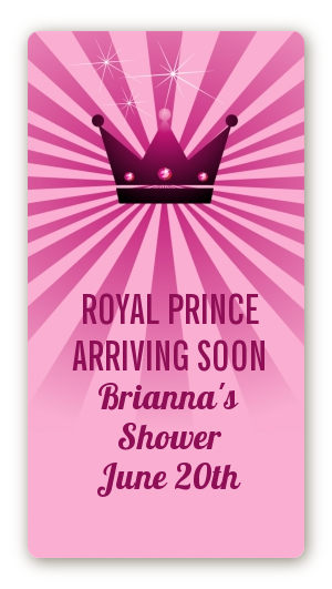 Princess Royal Crown - Custom Rectangle Baby Shower Sticker/Labels