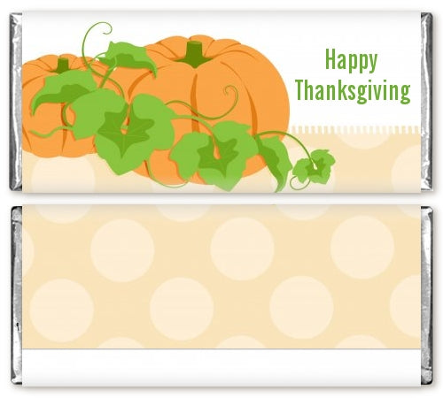 Pumpkin Trio Fall Theme - Personalized Thanksgiving Candy Bar Wrappers