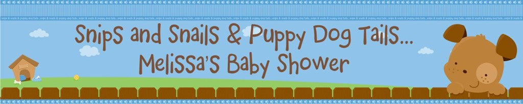 Puppy Dog Tails Boy - Personalized Baby Shower Banners