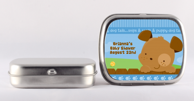 Puppy Dog Tails Boy - Personalized Baby Shower Mint Tins