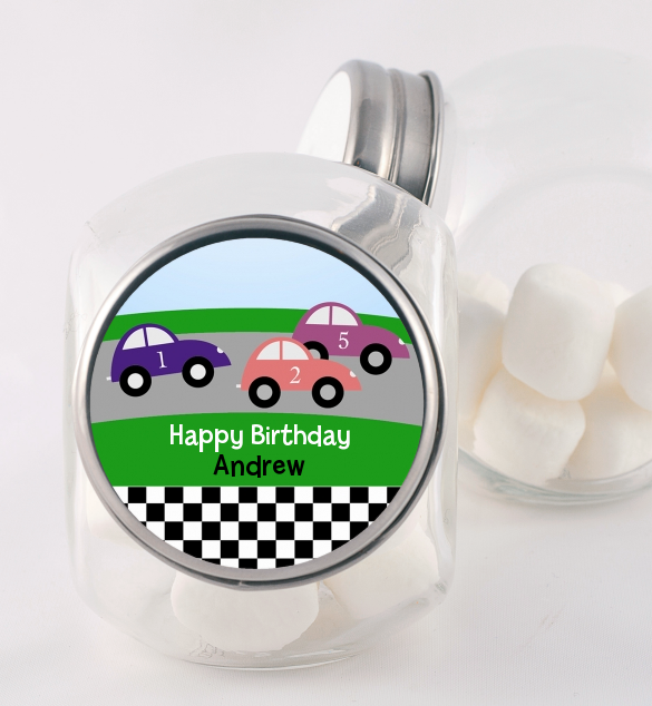 Race Car - Personalized Birthday Party Candy Jar