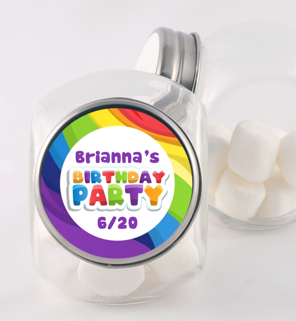 Rainbow - Personalized Birthday Party Candy Jar