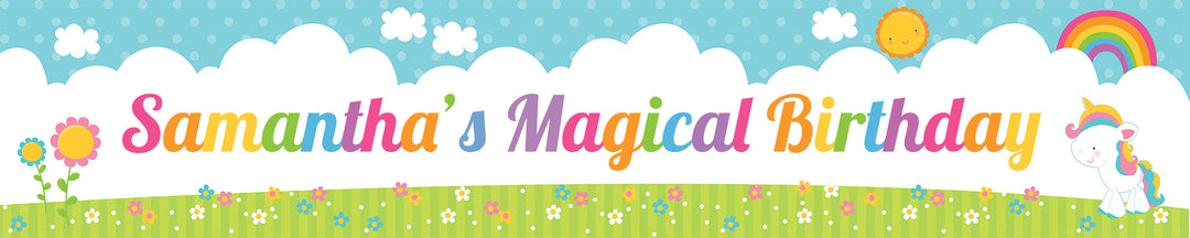 Rainbow Unicorn - Personalized Birthday Party Banners