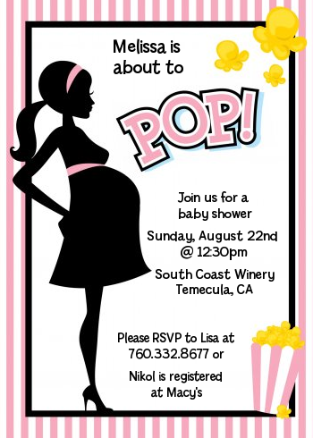 Ready To Pop Pink - Baby Shower Invitations
