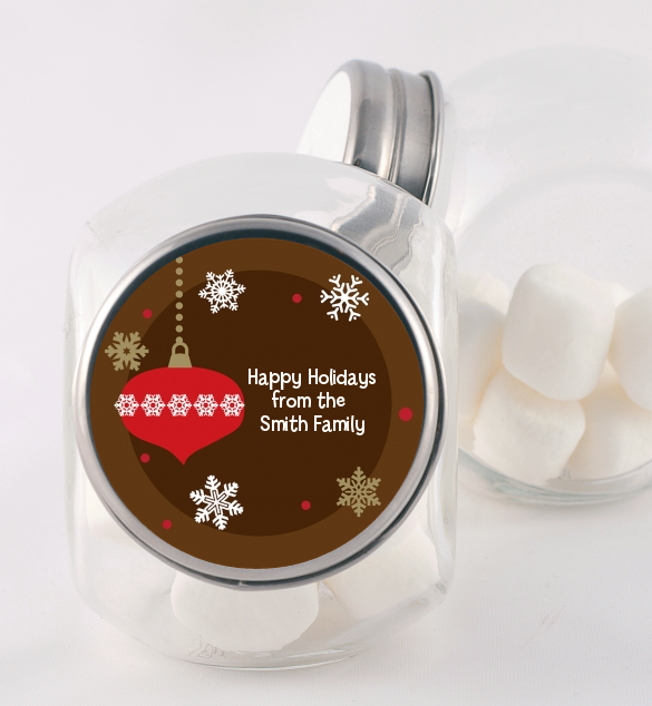 Retro Ornaments - Personalized Christmas Candy Jar