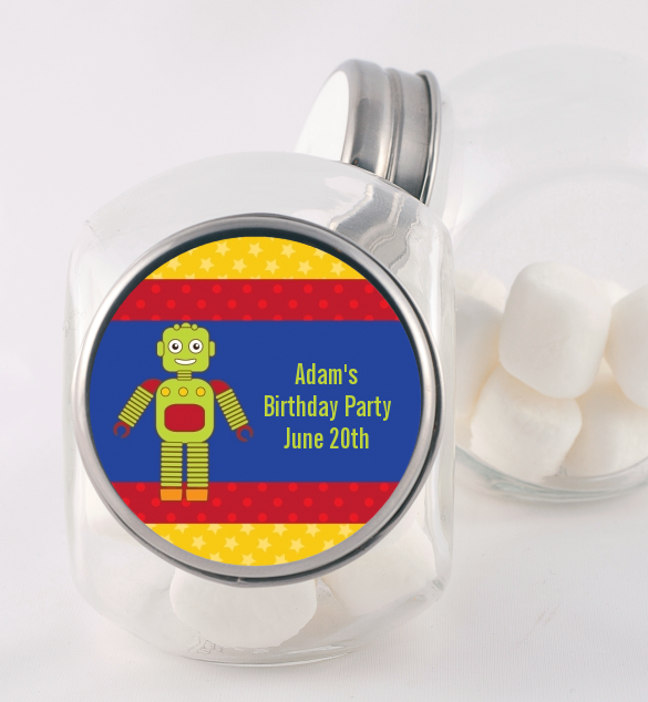 Robot Party - Personalized Birthday Party Candy Jar