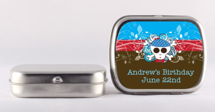 Rock Star Boy Skull - Personalized Birthday Party Mint Tins