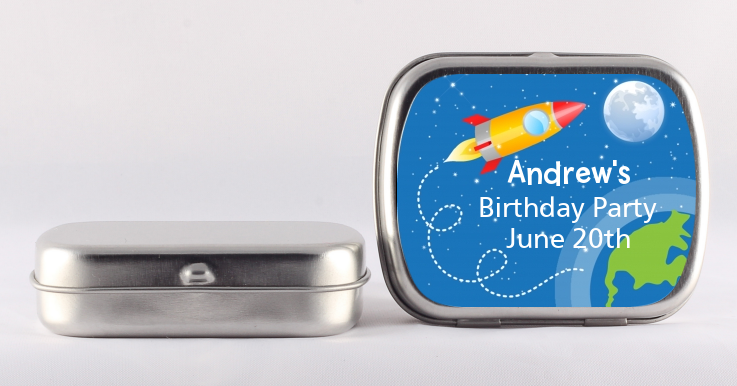 Rocket Ship - Personalized Birthday Party Mint Tins