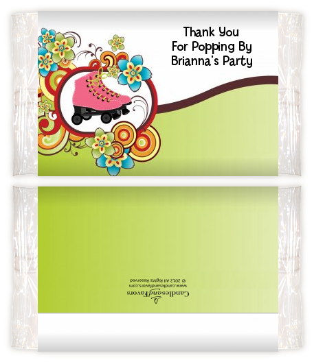 Roller Skating - Personalized Popcorn Wrapper Birthday Party Favors