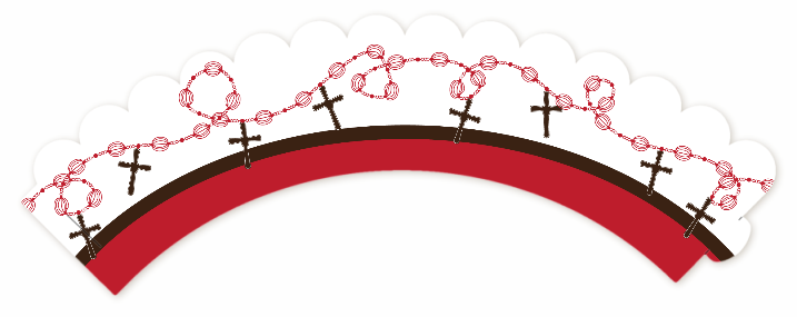 Rosary Beads Maroon - Baptism / Christening Cupcake Wrappers