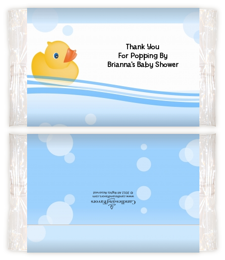 Rubber Ducky - Personalized Popcorn Wrapper Baby Shower Favors