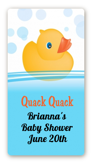 Rubber Ducky - Custom Rectangle Baby Shower Sticker/Labels