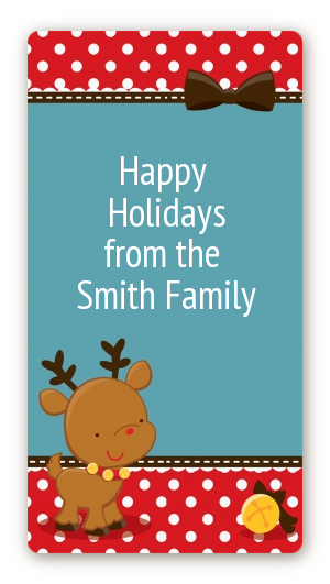 Rudolph the Reindeer - Custom Rectangle Christmas Sticker/Labels