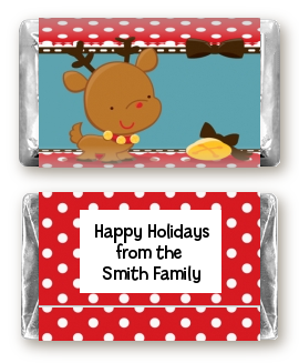 Rudolph the Reindeer - Personalized Christmas Mini Candy Bar Wrappers