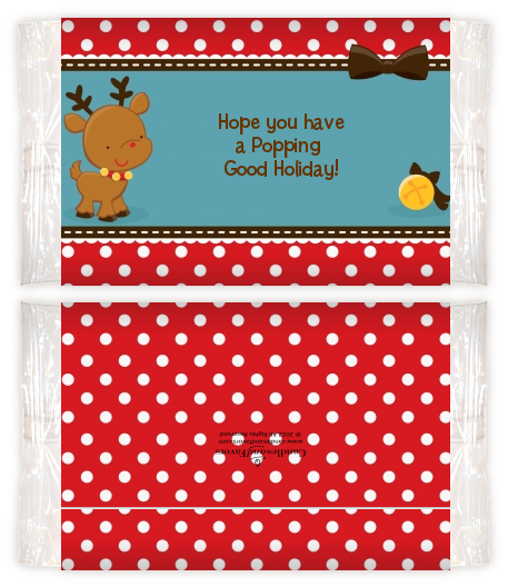 Rudolph the Reindeer - Personalized Popcorn Wrapper Christmas Favors