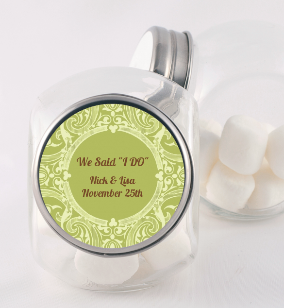 Sage Green - Personalized Bridal Shower Candy Jar