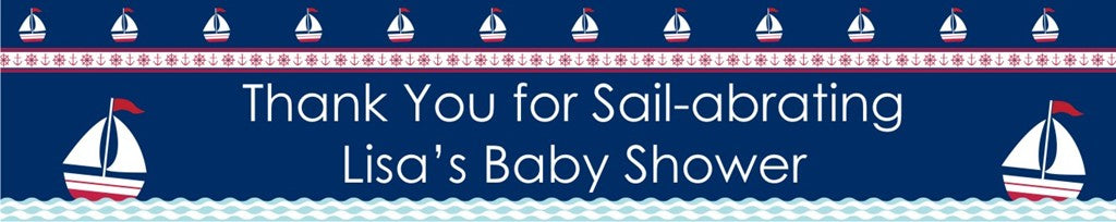 Sailboat Blue - Personalized Baby Shower Banners