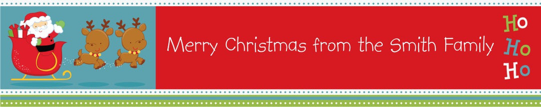 Santa And His Reindeer - Personalized Christmas Banners