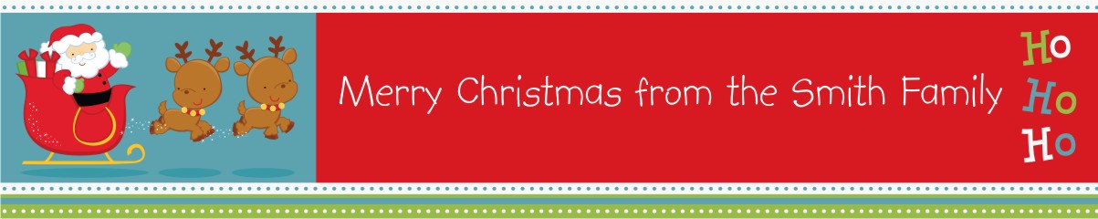 Santa And His Reindeer - Personalized Christmas Banners