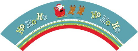 Santa And His Reindeer - Christmas Cupcake Wrappers