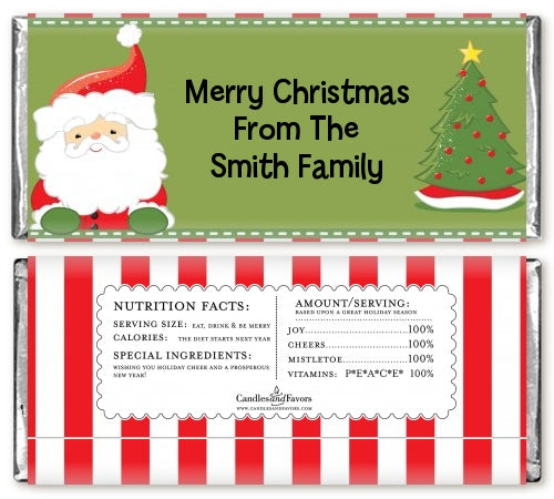 Santa Claus - Personalized Christmas Candy Bar Wrappers