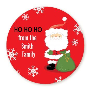 Santa Claus - Round Personalized Christmas Sticker Labels