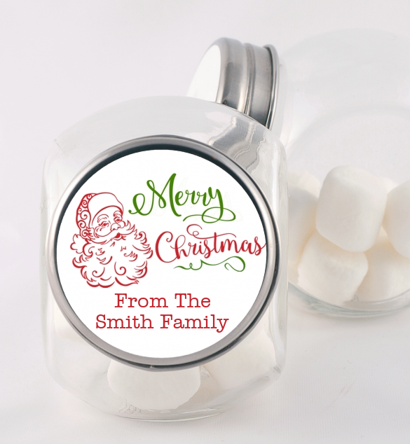 Santa Claus Outline - Personalized Christmas Candy Jar