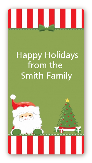 Santa Claus - Custom Rectangle Christmas Sticker/Labels