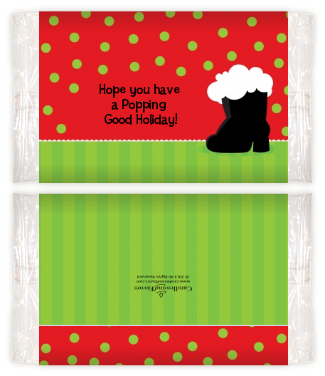 Santa's Boot - Personalized Popcorn Wrapper Christmas Favors