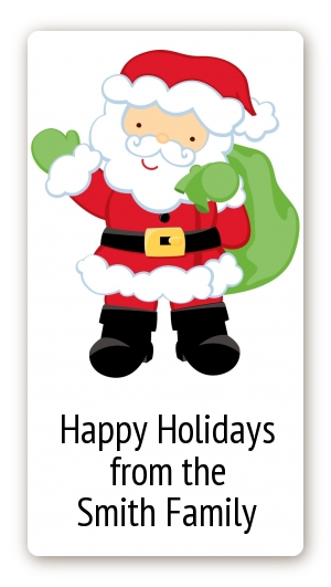 Santa's Green Bag - Custom Rectangle Christmas Sticker/Labels