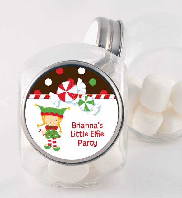 Santa's Little Elfie - Personalized Christmas Candy Jar
