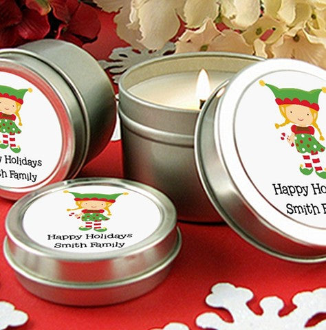 Santa's Little Elfie - Christmas Candle Favors