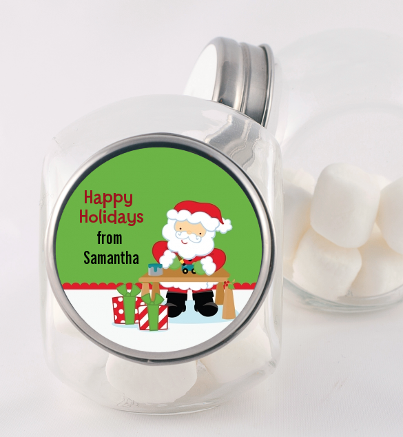Santa's Work Shop - Personalized Christmas Candy Jar