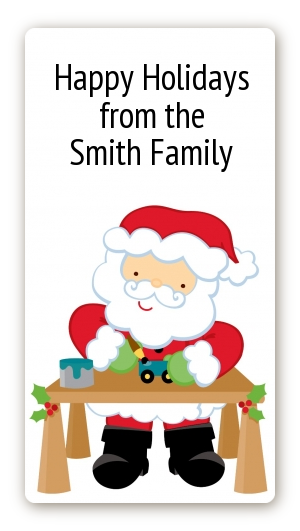 Santa's Work Shop - Custom Rectangle Christmas Sticker/Labels