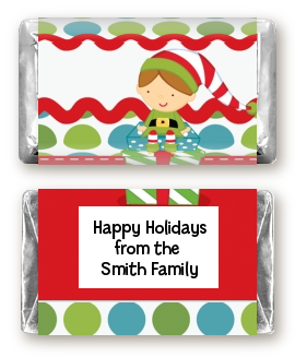 Santa's Little Elf - Personalized Christmas Mini Candy Bar Wrappers