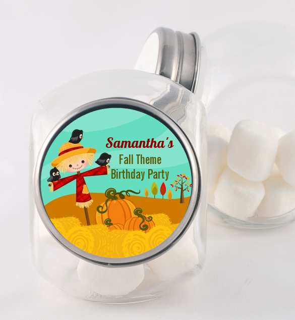 Scarecrow - Personalized Birthday Party Candy Jar
