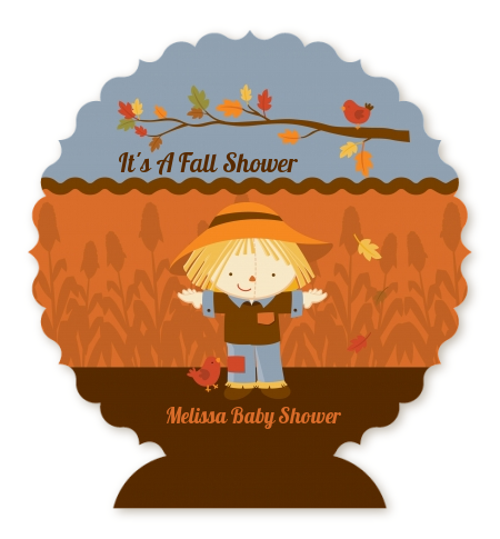 Scarecrow Fall Theme - Personalized Baby Shower Centerpiece Stand