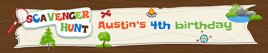 Scavenger Hunt - Personalized Birthday Party Banners