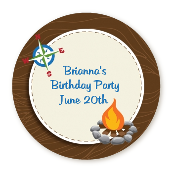 Scavenger Hunt - Round Personalized Birthday Party Sticker Labels