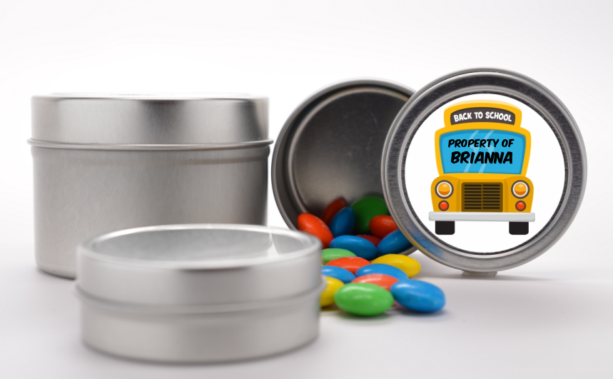 School Bus - Custom School Favor Tins