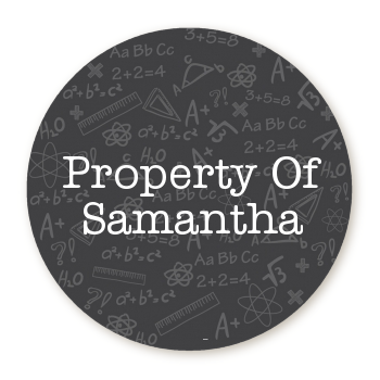 School Chalkboard - Round Personalized School Sticker Labels