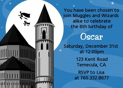 School of Wizardry - Birthday Party Invitations